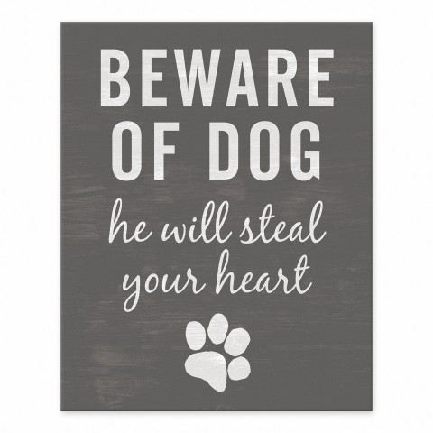 Dog Will Steal Your Heart 8x10 Tabletop Canvas