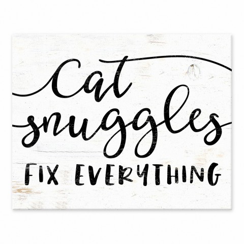Cat Snuggles Fix Everything 8x10 Tabletop Canvas