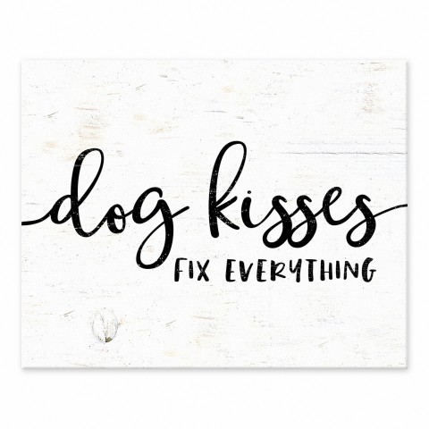Dog Kisses Fix Everything 8x10 Tabletop Canvas