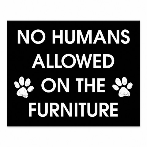 No Humans Allowen On The Furniture 8x10 Tabletop Canvas