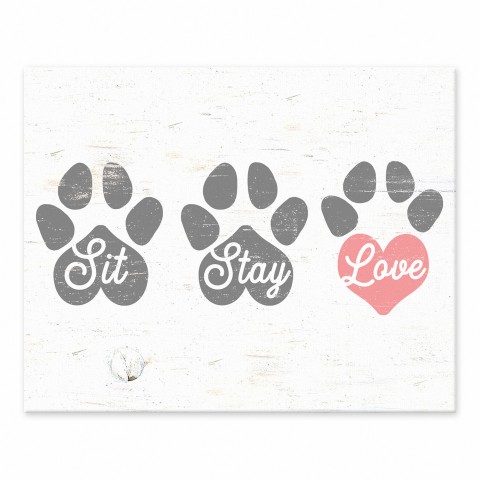 Sit Stay Love 8x10 Tabletop Canvas
