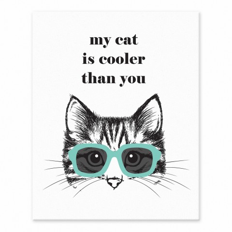 My Cat Is Cooler Than You 8x10 Tabletop Canvas