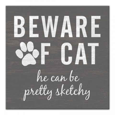 Sketchy Cat 12x12 Canvas Wall Art