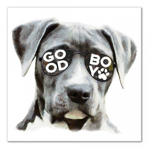 Good Boy Sunglasses 12x12 Canvas Wall Art