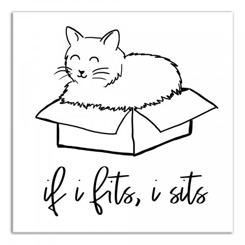 If I Fits, I Sits 12x12 Canvas Wall Art