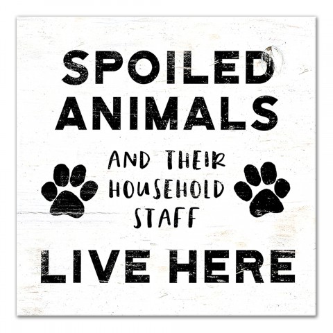 Spoiled Animals Live Here 12x12 Canvas Wall Art