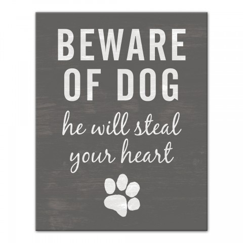 Dog Will Steal Your Heart 11x14 Canvas Wall Art