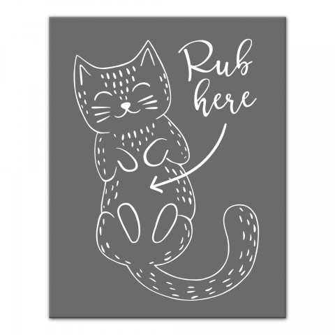 Cat Belly Rub 11x14 Canvas Wall Art