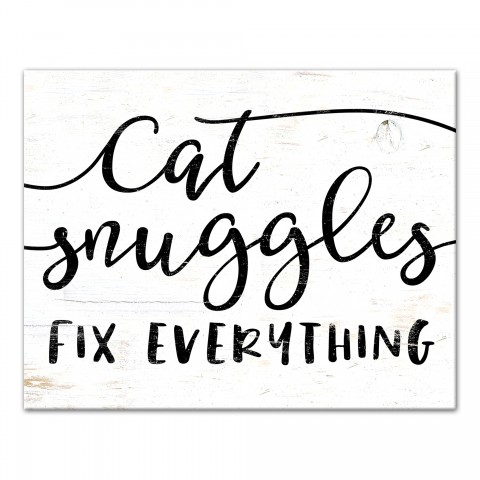 Cat Snuggles Fix Everything 11x14 Canvas Wall Art