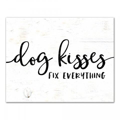 Dog Kisses Fix Everything 11x14 Canvas Wall Art