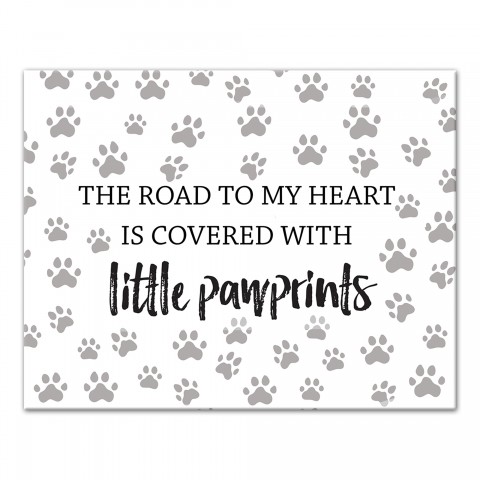 The Road to My Heart Is Covered With Little Pawprints 11x14 Canvas Wall Art