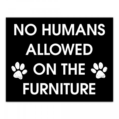 No Humans Allowen On The Furniture 11x14 Canvas Wall Art