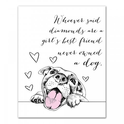 Dog's Are A Girl's Best Friend 11x14 Canvas Wall Art