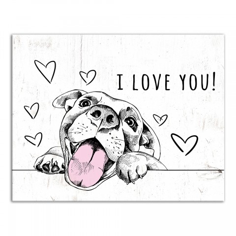 I Love You Pup 11x14 Canvas Wall Art