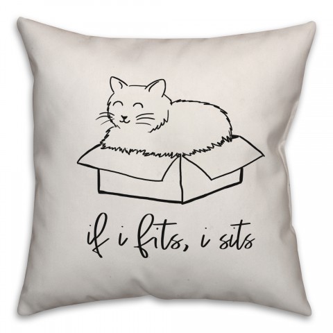 If I fits, I sits 18x18 Spun Poly Pillow