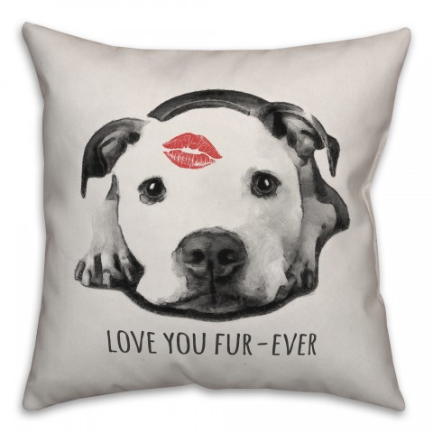 Love You Fur-Ever 18x18 Spun Poly Pillow
