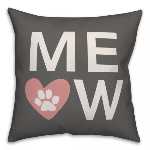 Meow 18x18 Spun Poly Pillow