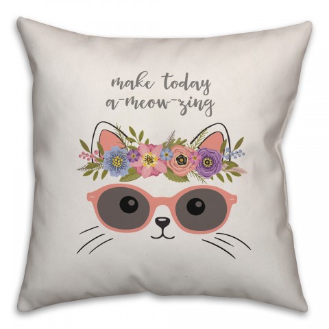 Make Today a "meow"zing 18x18 Spun Poly Pillow