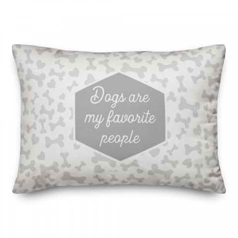 Dogs Are My Favorite People 14x20 Spun Poly Pillow