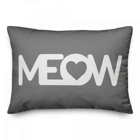 Meow Heart 14x20 Spun Poly Pillow