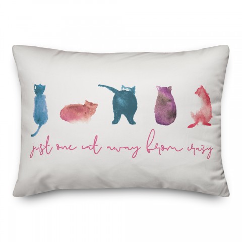 Just One Cat Away From Crazy 14x20 Spun Poly Pillow