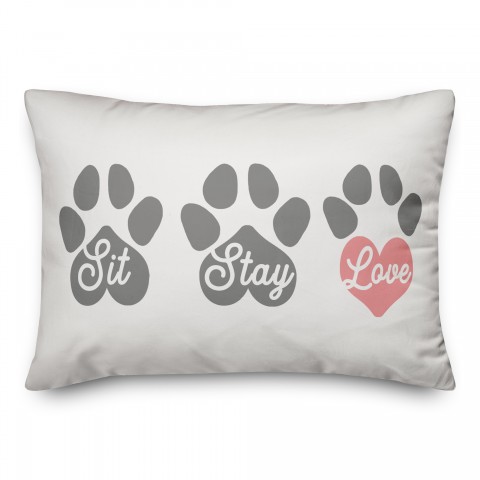 Sit Stay love 14x20 Spun Poly Pillow