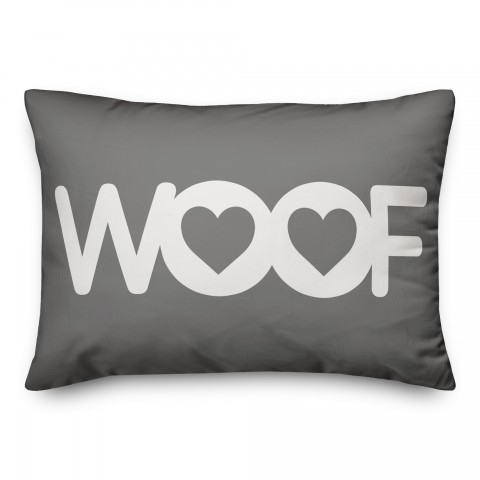 Woof Hearts 14x20 Spun Poly Pillow
