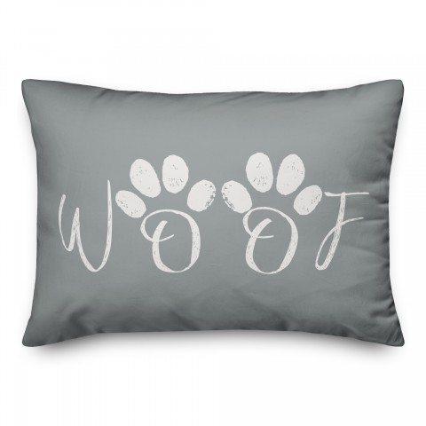 Woof Paw Prints 14x20 Spun Poly Pillow