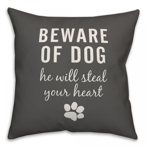 Beware of Dog 18x18 Spun Poly Pillow