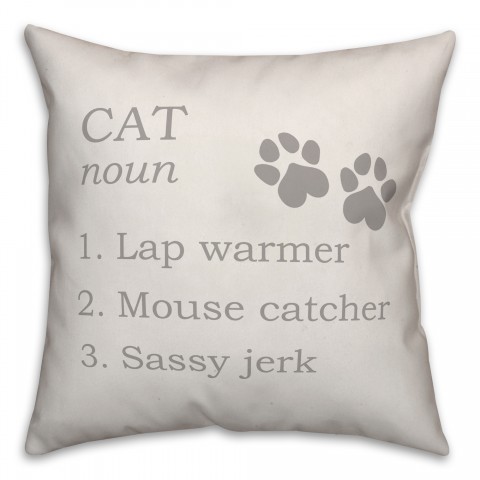 Cat Definition 18x18 Spun Poly Pillow