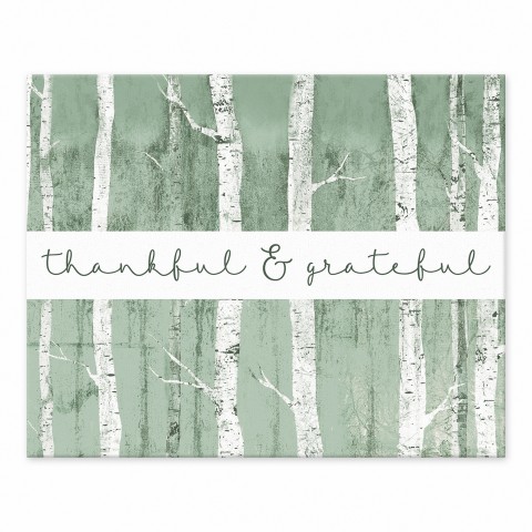 Thankful & Grateful Birch Trees 8x10 Tabletop Canvas