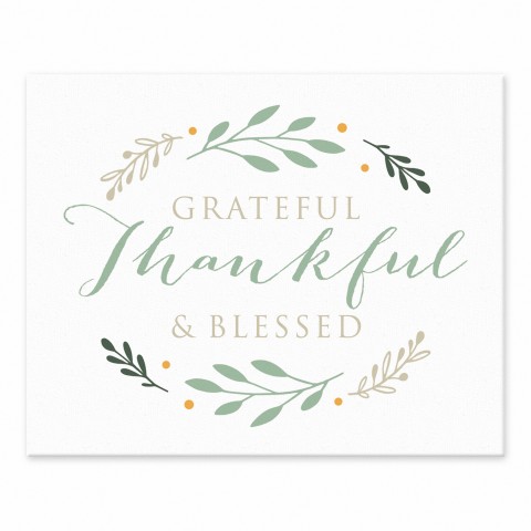 Grateful Thankful Blessed 8x10 Tabletop Canvas