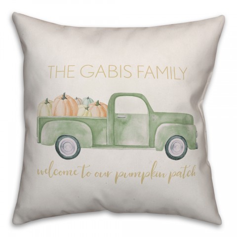 Welcome to Our Pumpkin Patch Personalized Pillow 18x18 Personalized Spun Poly Pillow