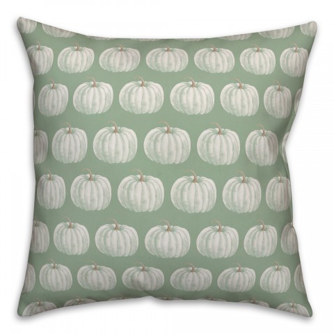Sage Pumpkin Pattern 18x18 Spun Poly Pillow