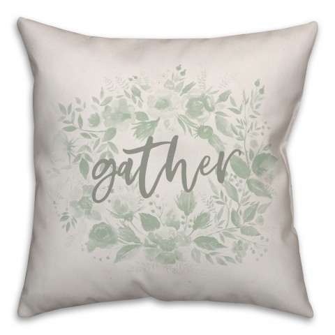 Gather Floral Wreath 18x18 Spun Poly Pillow