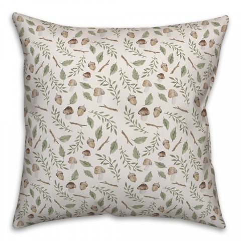 Autumn Woodland Pattern 18x18 Spun Poly Pillow