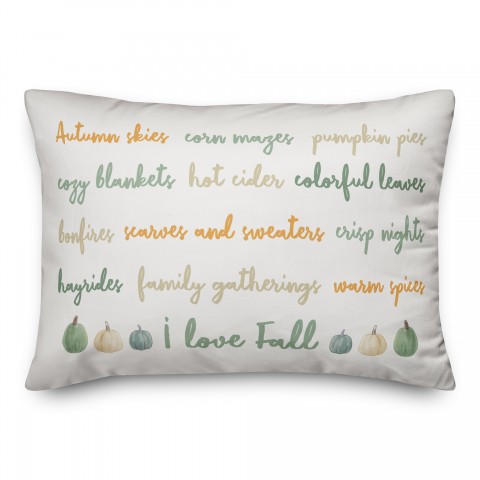 I love fall 14x20 Spun Poly Pillow