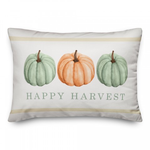 Happy Harvest Pumpkins 14x20 Spun Poly Pillow
