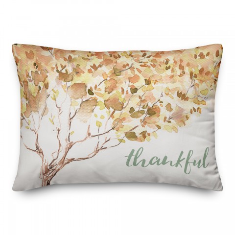 Thankful Fall Tree 14x20 Spun Poly Pillow