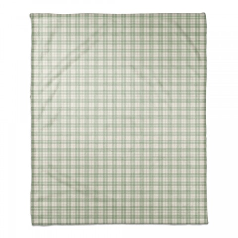 Fall Sage Buffalo Check 50x60 Coral Fleece Blanket