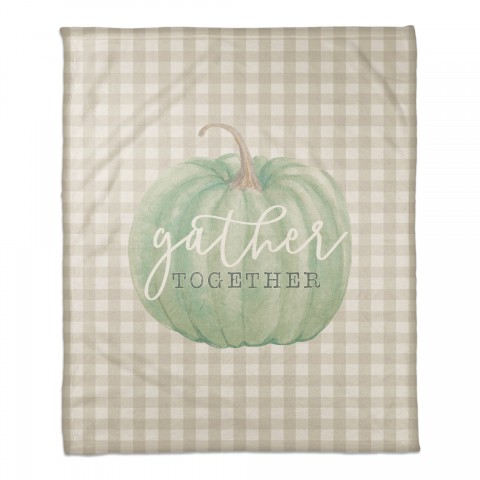 Gather Together Pumpkin 50x60 Coral Fleece Blanket