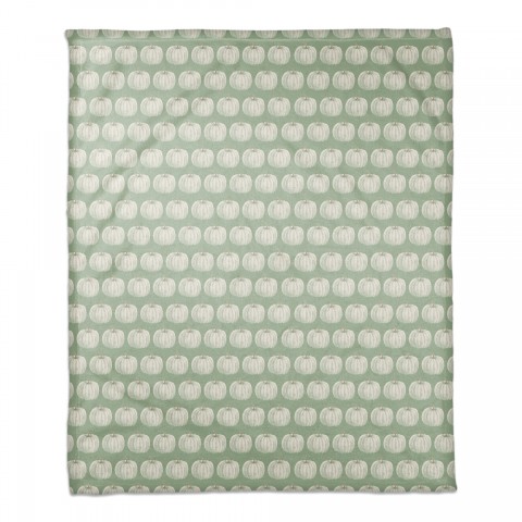 Fall Sage Pumpkin Pattern 50x60 Coral Fleece Blanket