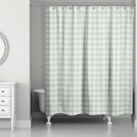 Sage Buffalo Check  71x74 Shower Curtain
