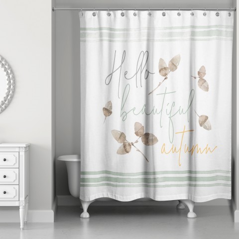 Hello Beautiful Autumn 71x74 Shower Curtain