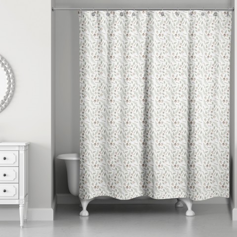 Woodland Fall Pattern 71x74 Shower Curtain