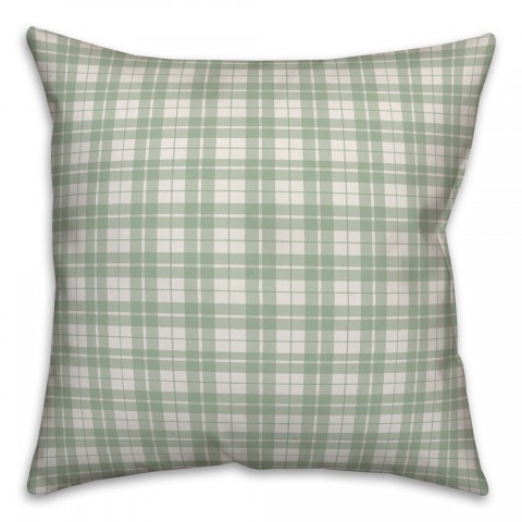 Sage Plaid 18x18 Spun Poly Pillow