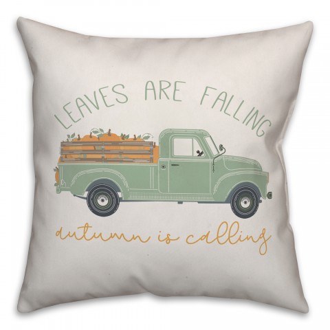 Leaves are Falling Autumn is Calling 18x18 Spun Poly Pillow