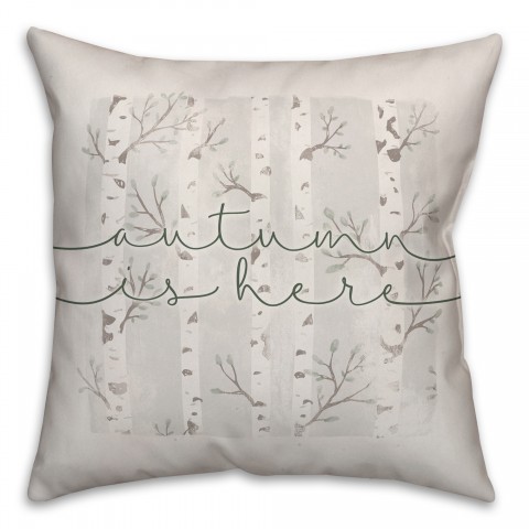 Autumn is here birch trees 18x18 Spun Poly Pillow
