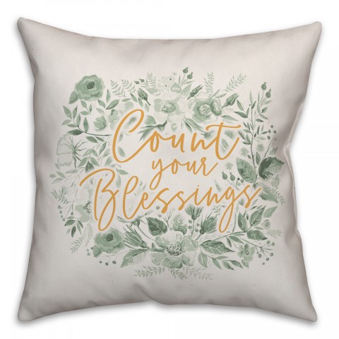 Count Your Blessings 18x18 Spun Poly Pillow