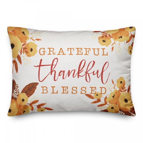 Grateful Thankful Blessed Pillow